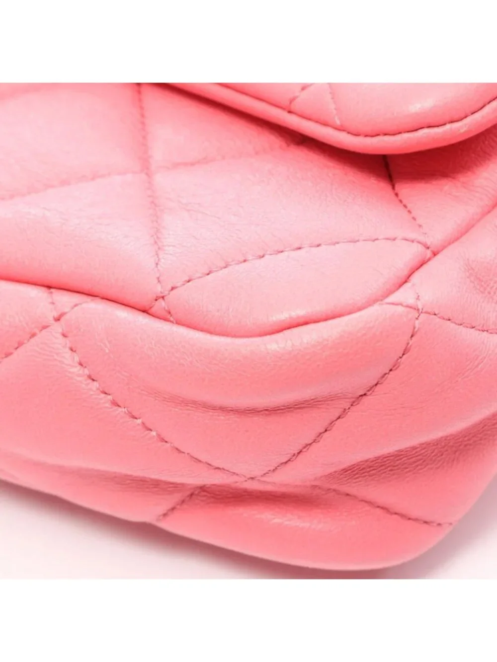 Chanel Shoulder Bag Large Flap Quilted Pink Lambskin Chain